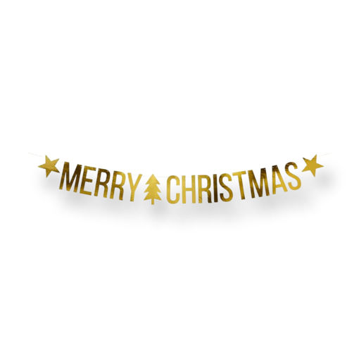 Picture of BANNER MERRY CHRISTMAS GOLD 10.5 X 150CM